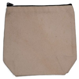 Sac de voyage cosmétique en toile de coton 100% écologique avec logo personnalisé imprimé, pochette à crayons de maquillage noire, fermeture éclair, petite taille, cadeau - Product Image 2