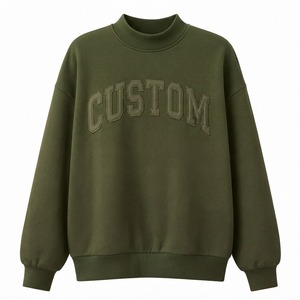 Cozy Custom Embroidered Letter Sweatshirt Women's Loose Fit <b>Mock</b> <b>Neck</b> Pullover Long Sleeve <b>Top</b> Casual Fashion Wear - Product Image 2