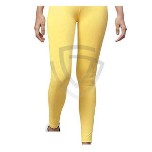 Custom Made Logo Solid Women's Yoga Leggings High Quality 100% Polyester Breathable Eco-Friendly Elastic Waist Full Length Tummy - Product Image 3