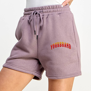 Casual Fleece Mid <b>Waist</b> Sweat Shorts Women <b>Elastic</b> Band Drawstring Athletic Lounge Shorts Custom Logo Shorts <b>Skirts</b> - Product Image 6
