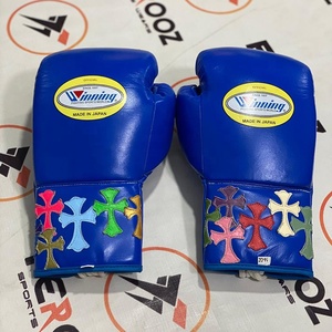 Nouveaux gants de boxe chromés personnalisés de conception originale à vendre, en cuir de vache véritable, à lacets, pour la compétition de Muay Thai et de boxe - Product Image 2