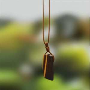 Tigers Eye Natural Crystal Pendant with Adjustable Rope Chain for Men and Boys - Product Image 5
