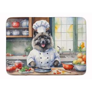Alfombra de cocina de espuma viscoelástica Keeshond the Chef, cojín antifatiga lavable a máquina, alfombra de baño cómoda o alfombra de cocina - Product Image 1