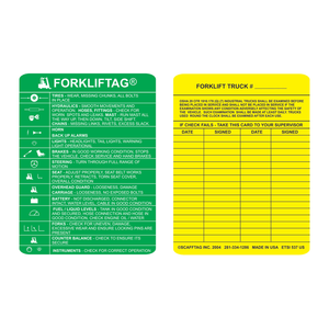 Brady ForkliftTag – Inserts de liste de contrôle durables et remplaçables, paquet de 100, en papier synthétique inscriptible pour les contrôles de sécurité quotidiens des chariots élévateurs - Product Image 3