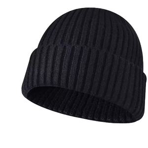 OEM Logo Personnalisé Unisexe Hiver Noir Tricoté Bonnet Chapeaux 100% Laine Jacquard Noël Vintage Bonnets-Vente en Gros - Product Image 4