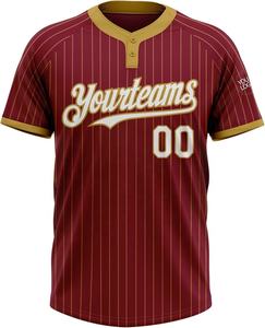 เสื้อซอฟต์บอลแบบซับลิเมชั่นลายทางปรับแต่งได้ เสื้อเบสบอลซับลิเมชั่นแบบสองกระดุมสั่งทำพิเศษ เสื้อแข่งขัน - Product Image 2