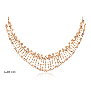 Collier de luxe en or rose avec diamants de laboratoire taille ronde pour femme, bijoux de mariage - Product Image 2