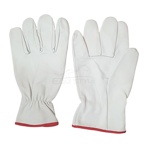 Guantes de Seguridad Blancos de Cuero de Alta Calidad, Guantes de Trabajo para Protección Industrial, Logotipo Personalizado, Venta al Por Mayor - Product Image 1