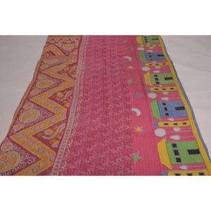 Handmade Eco-Friendly Washable Printed Kantha <b>Quilt</b> Floral Cotton <b>Throw</b> Indian Vintage Boho Bedspread Reversible Blanket - Product Image 4