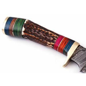 Cuchillo de Caza de Acero de Damasco de Grado Industrial Hecho a Mano de Alta Calidad, Espiga Completa, Herramienta Utilitaria para Exteriores, Garantía OEM de 3 Años - Product Image 3