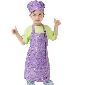 Ensemble tablier et toque de chef pour enfants, tabliers de cuisine pour enfants avec 2 poches pour garçons, filles, tout-petits, peinture, pâtisserie - Product Image 2