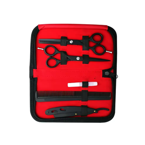 Kit de Tijeras de Peluquería de Alta Calidad en Color Plateado, 6 Piezas, Hermosos Kits de Peluquería con Estuche de Cuero con Cierre - Product Image 1