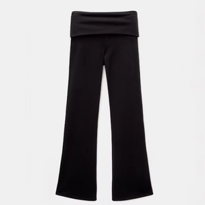 Pantalones de hombre de cintura alta, pierna ancha, elásticos, de punto, casuales, acampanados, transpirables, de peso medio, de algodón y elastano, color gris, para otoño. - Product Image 6