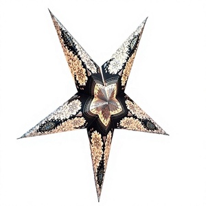 Lámparas de Papel con Forma de Estrella de 5 Puntas, Hechas a Mano, Multicolores, Decoración Navideña Tradicional, Venta al Por Mayor desde India - Product Image 3