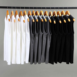 Men's 100% Cotton Lightweight Knitted Tank Top O-Neck Solid Color Breathable Sleeveless Vest Casual Wear Black Gray - Product Image 2