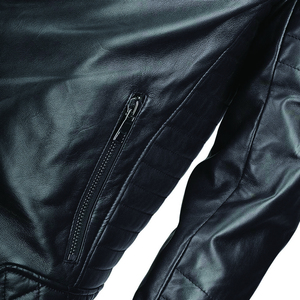 Chaqueta de Motociclista Personalizada de Piel de Oveja para Hombre, Estilo Vintage, con Cremallera, Resistente al Viento, Transpirable, OEM, ODM, Venta al Por Mayor - Product Image 4