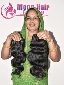 Extensiones de Cabello Humano Virgen 100% Natural, Ondulado, Color Negro, Cabello Remy, Suave, Sedoso, Grueso, con Cutículas Alineadas - Product Image 5