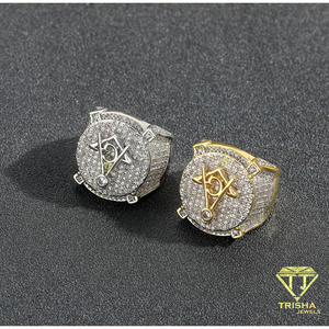 Anillo de Plata de Ley 925 con Moissanita y Diamantes, Diseño de Cara Redonda con Piedra Brillante, para Distribuidores de Joyería - Product Image 4