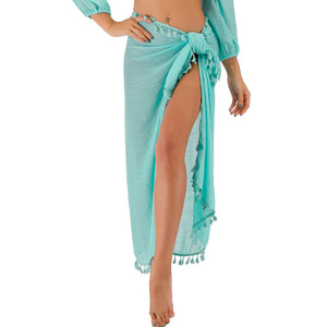 Factory Wholesale Maxi Plus Size Paisley 100% Cotton Tassel Sheer <b>Beach</b> Pareo Sarong <b>Wrap</b> <b>Skirt</b> Swimsuit Cover-Up - Product Image 1