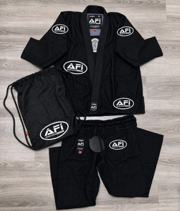 Kimono de Jiu-Jitsu AFI bleu avec logo personnalisé, en polyester, doublure en coton, unisexe, pour l'entraînement de Jiu-Jitsu et de MMA - Product Image 3