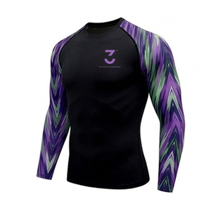 Rashguard classique uni pour hommes, imprimé, pour la pratique des arts martiaux traditionnels, ajustement sûr à prix raisonnable - Product Image 1