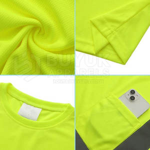 Camiseta de Seguridad de Manga Corta de Alta Visibilidad, 100% Poliéster, Transpirable, Resistente, Reflectante, para Construcción - Product Image 5