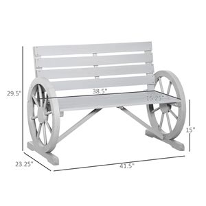 Panca Rustica a Forma di Ruota di Carro per 2 Persone, Grigio Antracite, Arredo da Giardino - Product Image 3