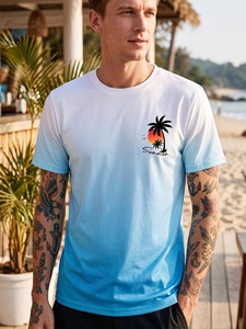 <b>Trendy</b> Graphic <b>T</b> <b>Shirt</b> Men Oversized Short Sleeve Bold Print Loose Fit Creative Statement Style Modern Bold Graphic <b>T</b> <b>Shirt</b> - Product Image 4