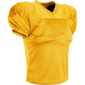 Maillot de football jaune à col en V pour homme, manches courtes, respirant, en polyester, uniforme de sport - Product Image 1