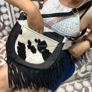 Nouveau Style occidental cheveux sur cacher fourrure en cuir véritable frange sacs haute qualité Boho Style femmes en cuir véritable frange sacs à bandoulière - Product Image 5