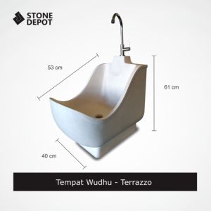 1st Quality Resin Terrazzo Wudu Muslim Oval Shaped Sink Pedestal Lever Handle Faucet Easy Clean Modern Design Bathroom - Product Image 1