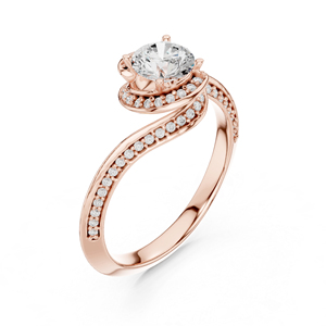 แหวนเพชรทรงกลมทองคำ 14K สำหรับผู้หญิง |   ชุดลำลองสำหรับใส่ทุกวัน |   เพชรที่เพิ่งเพาะเลี้ยง - Product Image 6