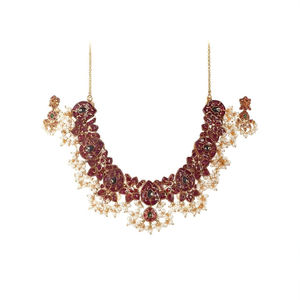 <b>Ruby</b> Kemp Stone <b>Necklace</b> Fashion Jewelry Set - Product Image 2