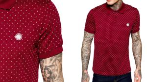 Camiseta de tacto suave para hombre, polo de alta calidad con lunares en color burdeos, ropa ajustada regular, venta al por mayor, BD - Product Image 6