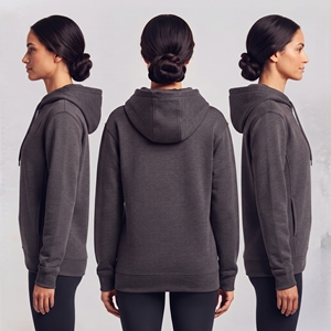Sudadera con capucha y cremallera para mujer, color gris oscuro, manga larga con bolsillos, chaqueta informal de otoño. - Product Image 4