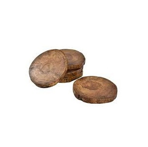 Juego de posavasos redondos ecológicos de madera rústica, tapetes para bebidas con corteza de madera natural, resistentes al calor, para decoración del hogar. - Product Image 3