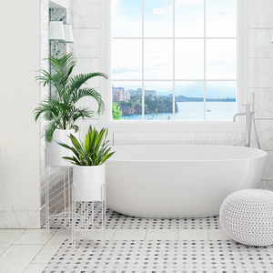 ชุดกระถางดอกไม้โลหะสีขาวสามใบ กระถางดอกไม้โลหะขนาดใหญ่ทรงยาว สำหรับปลูกต้นไม้ตกแต่งภายในบ้าน - Product Image 3