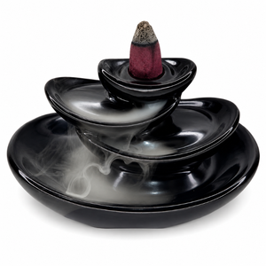 Layered Ceramic Backflow <b>Incense</b> Burner Waterfall <b>Cone</b> Holder | Handmade Aromatherapy Meditation Zen Home Decor OEM Wholesale - Product Image 1