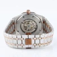 Reloj de Lujo Moderno Cuadrado de Cuarzo, Aleación de Acero Inoxidable, Cristal de Zafiro, 41 mm, Diamantes Moissanite, Resistente al Agua 10 Bar, Unisex