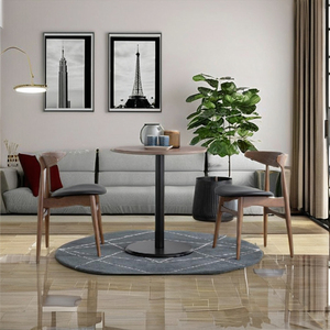 Silla de Comedor Premium Resistente, Respaldo de Madera Curvada de Roble Cacao, Asiento de Tela Gris, Muebles Modernos para Comedor, Ideal para Apartamentos - Product Image 1