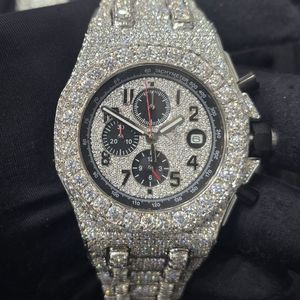 Reloj Mecánico Automático de Lujo Estilo Hip Hop, Unisex, Acero Inoxidable, Cristal de Zafiro, Resistente al Agua 10 Bar, Moissanita VVS Color D - Product Image 6