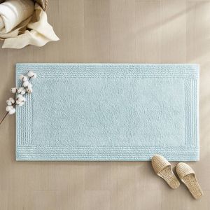 24x60\" 100% Cotton <b>Tufted</b> 3000 GSM Reversible Bath <b>Rug</b> 1 PCS Blue 3000 GSM Reversible Bath <b>Rug</b> - Product Image 2