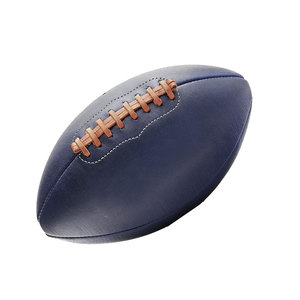 Wholesale Custom Football <b>Rugby</b> <b>Balls</b> Print Blue Leather <b>Rugby</b> <b>Ball</b> With Brown Laces Durable Team Sports Equipment <b>Size</b> 3 <b>4</b> 5 - Product Image 2