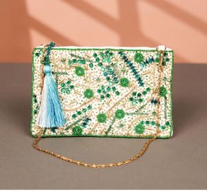 Wholesale Premium Handcrafted Seed <b>Beaded</b> Embroidered Crossbody Handbag Zip Closure-Waterproof Fashionable Women's Shop Outdoor - Product Image 2