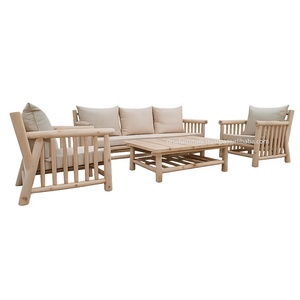 Muebles de Indonesia, Juego de Sofás Modernos para Exteriores, Uso en Exteriores, Madera de Teca Sólida, Diseño Natural y Confortable para Jardín - Product Image 4