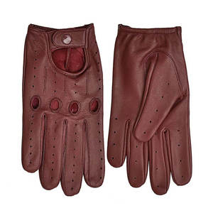 Wholesale Custom Premium Quality Breathable Plain Wrist-Length Men's Leather Driving <b>Gloves</b> for Winter Outdoor Party Casual Use - Product Image 3