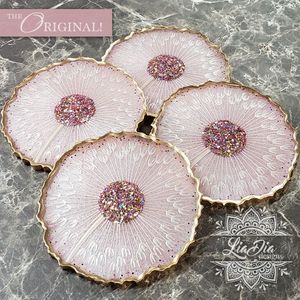 Juego de Posavasos de Resina Hechos a Mano, Fusión de Madera Natural y Epoxi Transparente, Duraderos, Arte Moderno, Corte Elegante, Recuerdos de Boda - Product Image 3