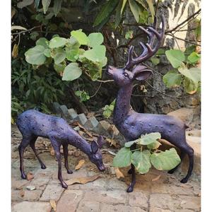 Juego de Ciervos de Bronce Hechos a Mano, Esculturas Decorativas de Renos Antiguos de Tamaño Real, Decoración Navideña, Artículos de Jardín - Product Image 4