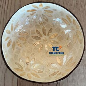 Cuenco de Coco Vintage Ecológico Pulido de Primera Calidad con Incrustaciones Nacire, Vajilla Personalizada OEM al por Mayor de Vietnam - Product Image 1