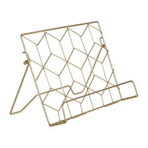 Support de livre en fer forgé au design attrayant, couleur or, pour la maison, la cuisine, les hôtels, décoration, support de livre - Product Image 1